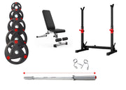Strongway Gym Supplies Free Weights 50KG Olympic Weight Plates + Adjustable Squat and Barbell Rack + Adjustable Weight Bench / + 6FT Barbell 50KG / 70KG / 100KG Olympic Weight Plates + 6FT or 7FT Olympic Barbell + Adjustable Squat and Barbell Rack + Adjustable Weight Bench