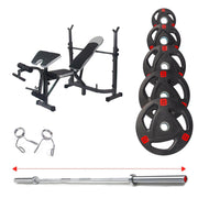 Strongway Gym Supplies Free Weights 50KG Olympic Weight Plates + Adjustable Weight Bench with Barbell Rack / + 6FT Barbell 50KG / 70KG / 100KG Olympic Weight Plates + 6FT or 7FT Olympic Barbell + Adjustable Weight Bench with Barbell Rack