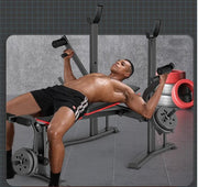 Strongway Gym Supplies Free Weights 50KG / 70KG / 100KG Olympic Weight Plates + 6FT or 7FT Olympic Barbell + Adjustable Weight Bench with Barbell Rack