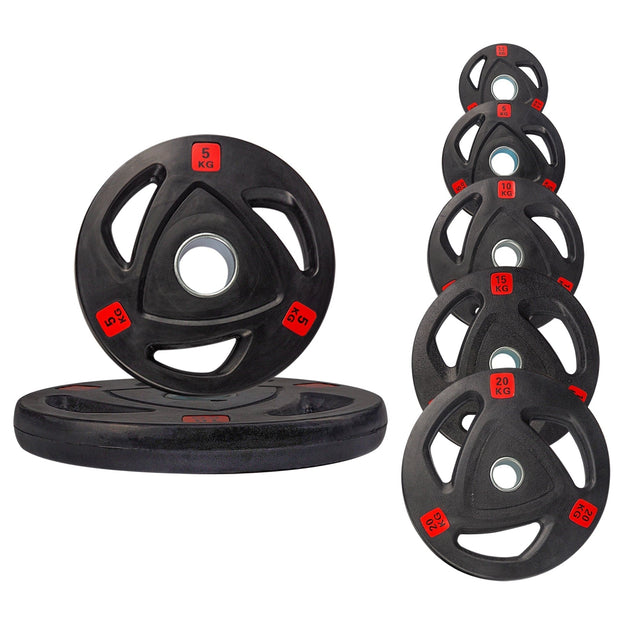 Strongway Gym Supplies Free Weights 50KG / 70KG / 100KG Olympic Weight Plates + 6FT or 7FT Olympic Barbell + Adjustable Weight Bench with Barbell Rack