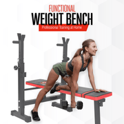 Strongway Gym Supplies 50KG / 70KG / 100KG Olympic Weight Plates + 6FT or 7FT Olympic Barbell + Adjustable Weight Bench with Barbell Rack