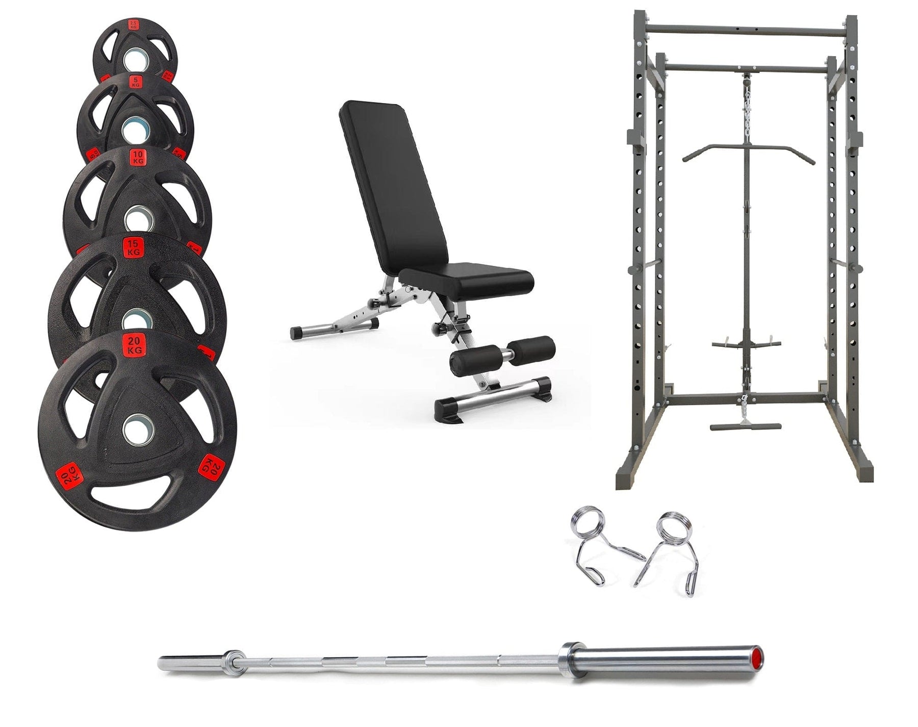 Olympic Weight Plates Barbell Squat Rack Power Cage Sets | Strongway ...