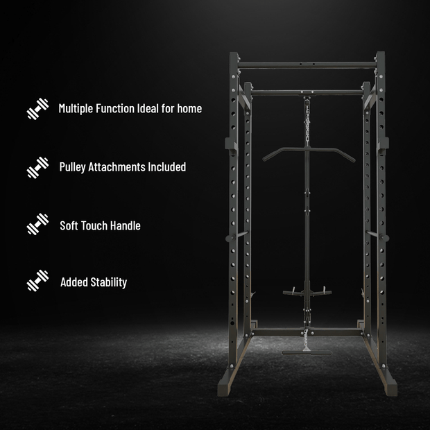 Strongway Gym Supplies Free Weights 50KG / 70KG / 100KG Olympic Weight Plates + 6FT or 7FT Olympic Barbell + Multi-Gym Squat Rack (Power Cage with Cable Pulley System)