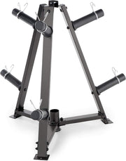Strongway Gym Supplies 6-Peg Weight Plate Tree and Vertical Bar Holder Storage Rack
