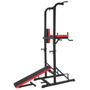 50KG / 70KG / 100KG Olympic Weight Plates + 6FT or 7FT Olympic Barbell + Power Tower Dip Station with Bench