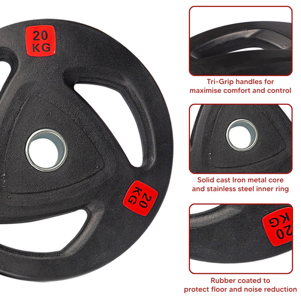 STRONGWAY™ OLYMPIC TRI-GRIP WEIGHT PLATES - Strongway Gym Supplies