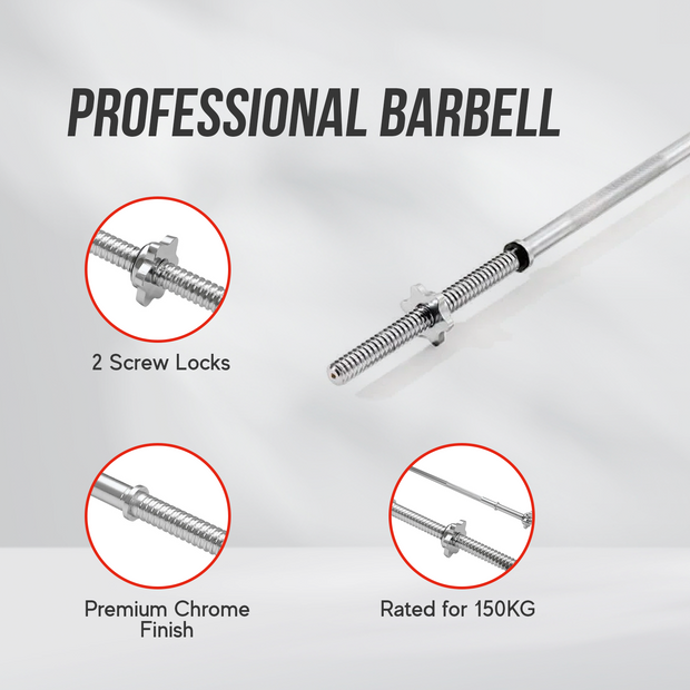 Strongway™ 6FT 1 INCH Bar Barbell - (330LBS/150KG Rated)