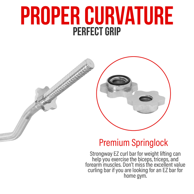 Strongway Gym Supplies Free Weights Strongway 1" (25mm) EZ Curl Bar (330LBS Rated)
