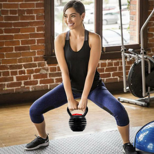 Strongway Gym Supplies BLACK Strongway 18KG Adjustable Kettlebell