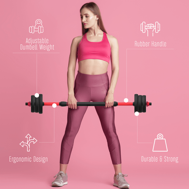 Strongway Gym Supplies STRONGWAY™ Adjustable 6 in 1 Dumbbell Barbell Kettlebell Push Up Set - 20KG 30KG 40KG SETS