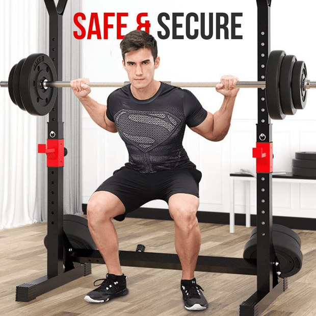 Strongway Gym Supplies Weight Lifting Machines & Racks Strongway Adjustable Full Squat and Barbell Rack