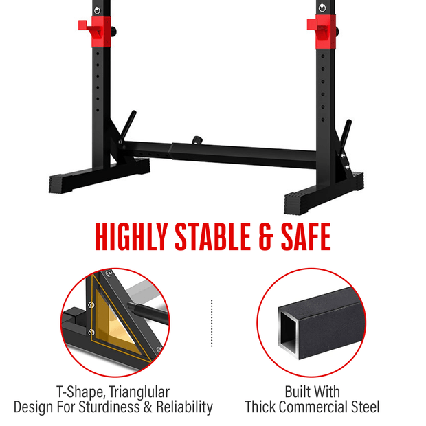 Strongway Gym Supplies Weight Lifting Machines & Racks Strongway Adjustable Full Squat and Barbell Rack