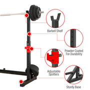 Strongway Gym Supplies Weight Lifting Machines & Racks Strongway Adjustable Full Squat and Barbell Rack