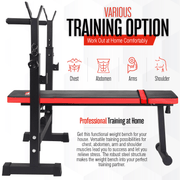 Strongway Gym Supplies Strongway Adjustable Weight Bench with Barbell Rack