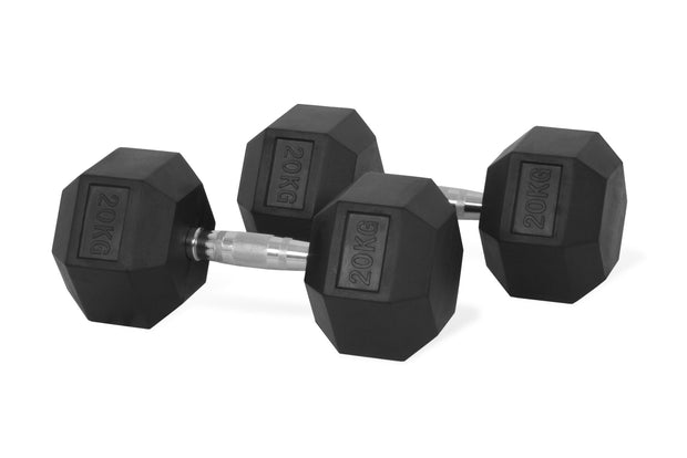 Strongway Gym Supplies Strongway Complete Hex Dumbbells Set with Storage Stand