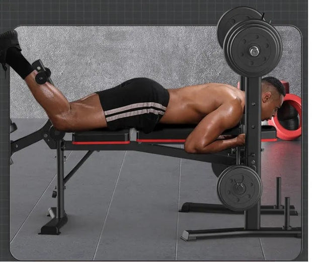 Strongway Gym Supplies Strongway Multi Gym - Adjustable Weight Bench with Barbell Rack (Foldable)