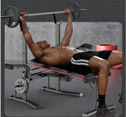 Strongway Gym Supplies Strongway Multi Gym - Adjustable Weight Bench with Barbell Rack (Foldable)