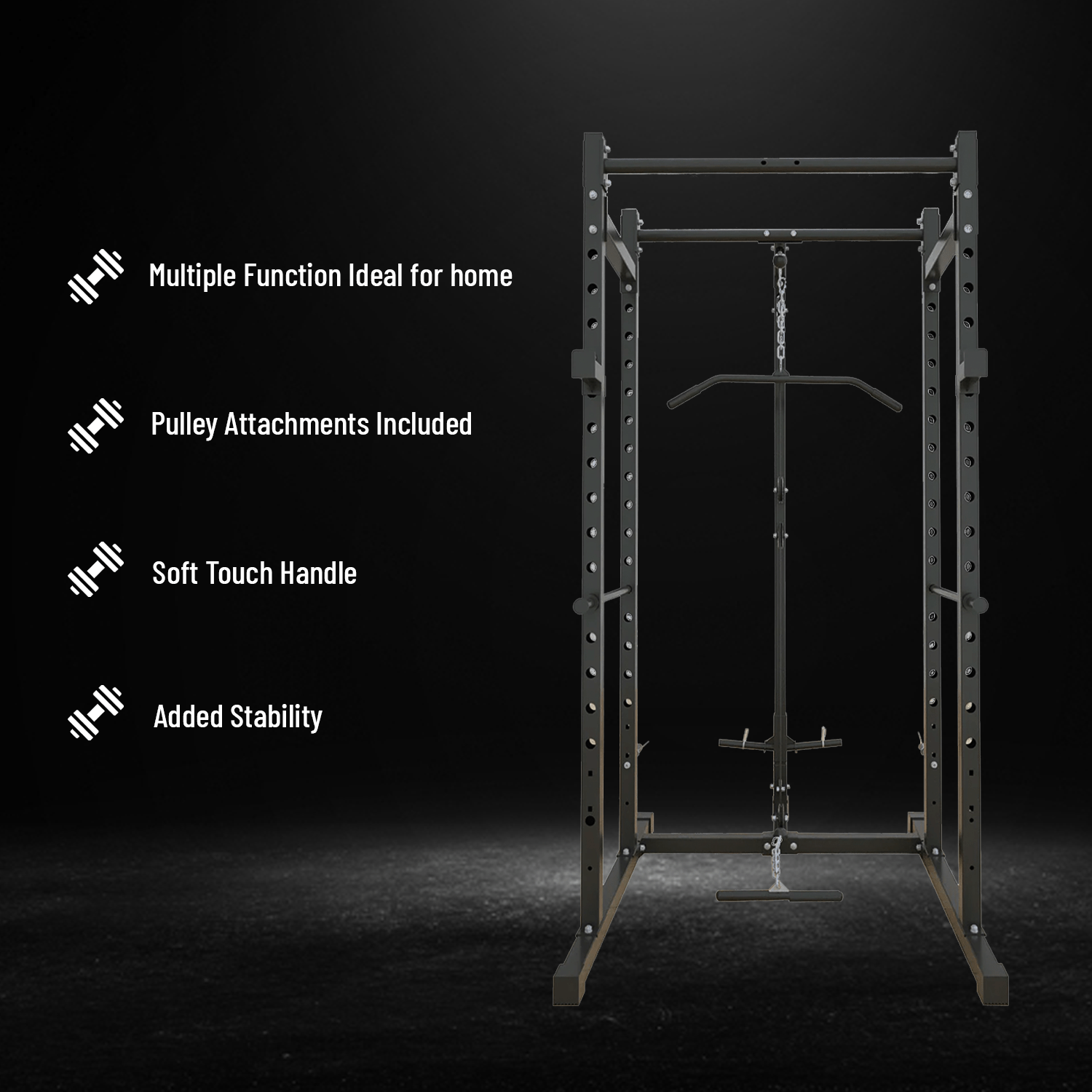 Multi-Gym Squat Rack (Power Cage with Cable Pulley System) | Strongway ...