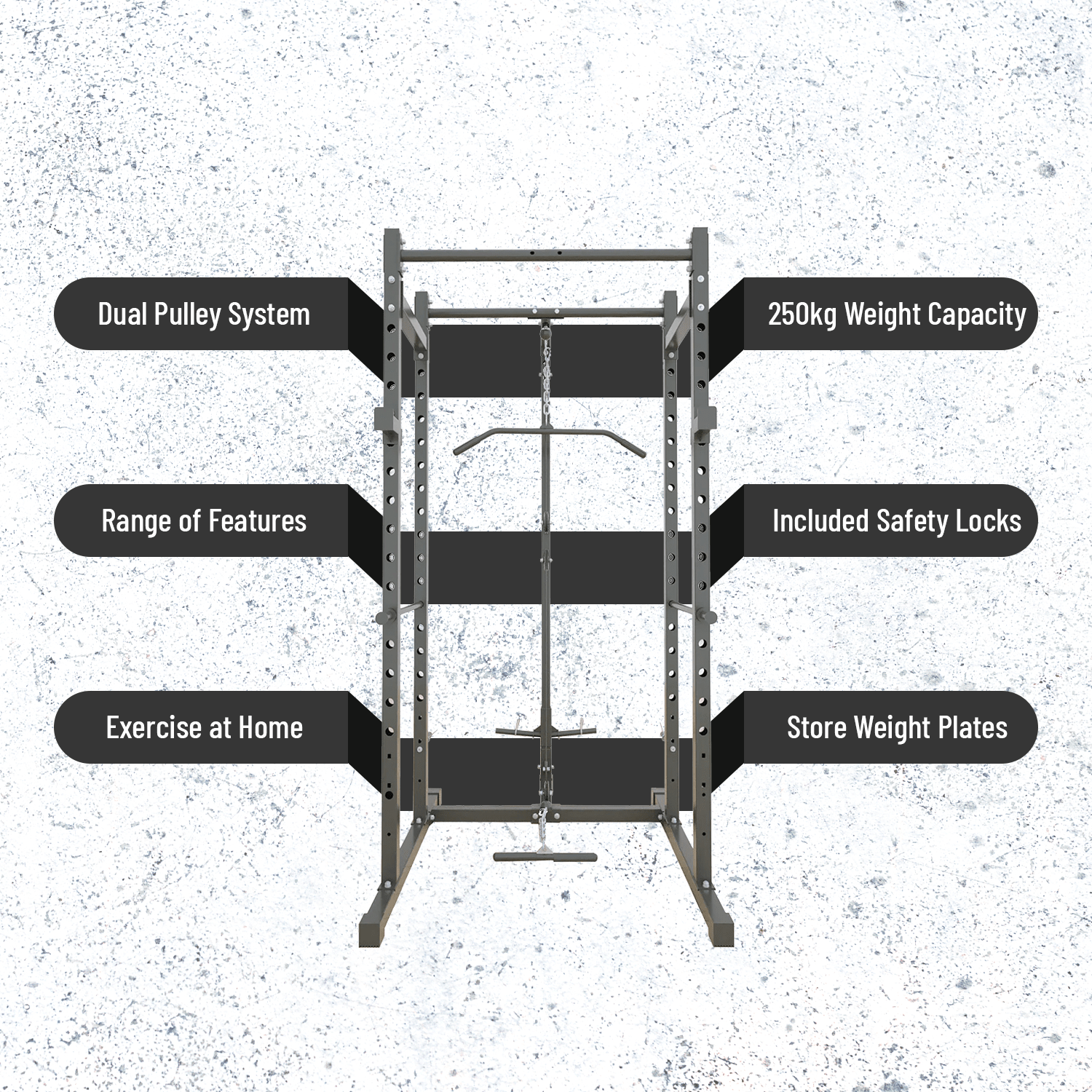 Multi-Gym Squat Rack (Power Cage with Cable Pulley System) | Strongway ...