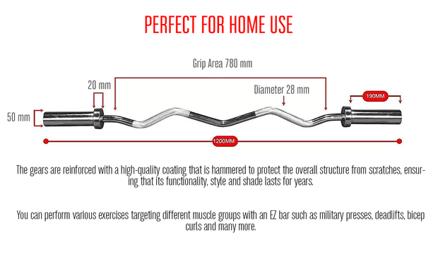 Strongway Gym Supplies Olympic EZ Barbell Strongway™ Olympic EZ Curl Bar (330LBS Rated)