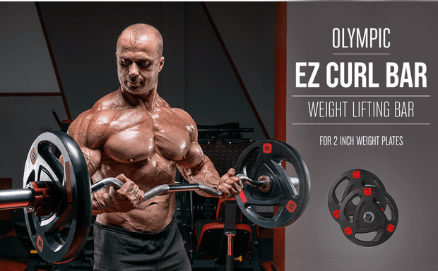 Strongway Gym Supplies Olympic EZ Barbell Strongway™ Olympic EZ Curl Bar (330LBS Rated)