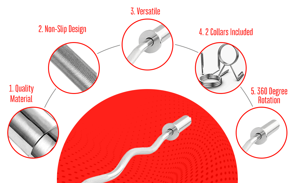 Olympic EZ Curl Bar (2 inches) | Strongway Gym Supplies